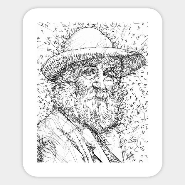 WALT WHITMAN pencil portrait .1 Sticker by lautir